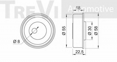 TREVI AUTOMOTIVE td1374 -  Натяжной ролик, ремень ГРМ